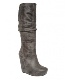 Hit the city streets with edgy, downtown style. The Nya wedge boots by Jessica Simpson feature fashion-forward touches like a pointed toe and slouchy shaft. Hit the city streets with edgy, downtown style. The Nya wedge boots by Jessica Simpson feature fashion-forward touches like a pointed toe and slouchy shaft.