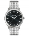 A handsome dress watch in silver and black, by Bulova.