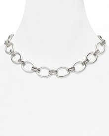 Lauren Ralph Lauren gives the ever-chic link necklace a shot of on-trend texture. Crafted from silver plate, this simple design is sure to be a new favorite. Lauren Ralph Lauren gives the ever-chic link necklace a shot of on-trend texture. Crafted from silver plate, this simple design is sure to be a new favorite.
