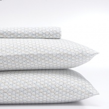 Geometric-print sheet set with circles allover. Fashioned from soft cotton for a comfortable rest. Geometric-print sheet set with circles allover. Fashioned from soft cotton for a comfortable rest.