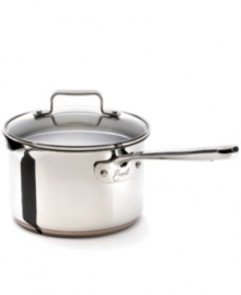 A chef's special mix of copper and aluminum creates a dynamic base that delivers consistent heat in a flash. The ideal size to poach eggs, cook grains, simmer sauces and more, this stainless steel essential features pouring spout, measurement marks and a straining lid. Lifetime warranty. A chef's special mix of copper and aluminum creates a dynamic base that delivers consistent heat in a flash. The ideal size to poach eggs, cook grains, simmer sauces and more, this stainless steel essential features pouring spout, measurement marks and a straining lid. Lifetime warranty.