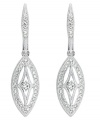 Delicate and dazzling. Adorned with an array of glittering crystals, Eliot Danori's Oval Elegance drop earrings will add just the right amount of sparkle to your style. Set in silver tone mixed metal, they include a secure leverback closure. Approximate drop: 1-1/2 inches.