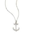 THE LOOKBrilliant Collection.11 tcw diamond anchor pendant14k white gold pendant and chainLobster claspTHE MEASUREMENTPendant length, about ½Length, about 16ORIGINMade in USA