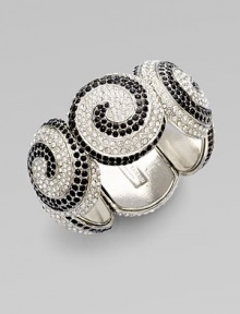 A stretch style that makes a statement. Pavé Swarovski crystals Electroplated rhodium Diameter, about 2¼ Made in USA A stretch style that makes a statement. Pavé Swarovski crystals Electroplated rhodium Diameter, about 2¼ Made in USA