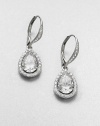 EXCLUSIVELY AT SAKS. An elegant and dazzling piece featuring a framed teardrop design. Cubic zirconiaCrystalsSterling silverDrop, about .5Lever backImported 