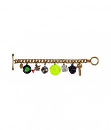 Make a stylish statement with this chic bracelet from Juicy Couture - Whimsical charms on a bronze chain - Style with elevated basics for day or with of-the-moment looks for evening Make a stylish statement with this chic bracelet from Juicy Couture - Whimsical charms on a bronze chain - Style with elevated basics for day or with of-the-moment looks for evening