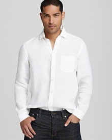 Grayers Stanley Solid Linen Sport Shirt - Slim Fit