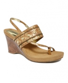 A little bit of everything. Mix up your look with the Louise sandals by Style&co., featuring a toe strap, zippered and studded vamp strap and earthy-looking wedge heel. A little bit of everything. Mix up your look with the Louise sandals by Style&co., featuring a toe strap, zippered and studded vamp strap and earthy-looking wedge heel.