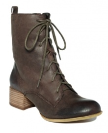Ladies' man: Menswear-inspired tailoring may be a hallmark of Lucky Brand's Harriet, but it still features plenty of fashionable, feminine style--thanks to the leather lace-up ankle bootie silhouette. Ladies' man: Menswear-inspired tailoring may be a hallmark of Lucky Brand's Harriet, but it still features plenty of fashionable, feminine style--thanks to the leather lace-up ankle bootie silhouette.