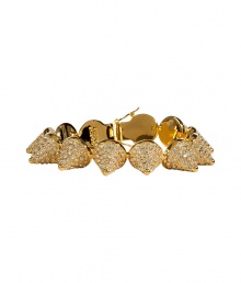 Encrusted in twinkling crystals, this cone-shaped gold-plated bracelet from New York Jewelry designer Eddie Borgo will add stylish impact to any look - Gold-plated cone-shaped spike bracelet with pave crystal embellishment - Pair with a figure-hugging cocktail sheath or an elevated jeans-and-tee ensemble