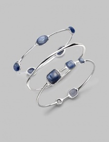 From the Scultura Collection. A delicate, pavé diamond accented style with five kyanite cabochons set in sterling silver. KyaniteDiamonds, .25 tcwSterling silverDiameter, about 2½Slip-on styleImported From the Scultura Collection. A delicate, pavé diamond accented style with five kyanite cabochons set in sterling silver. KyaniteDiamonds, .25 tcwSterling silverDiameter, about 2½Slip-on styleImported