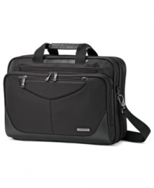 Fly right. This TSA-friendly portfolio glides through airport checkpoints without upsetting the organization of your bag-thanks to the dedicated Perfect Fit™ System, you don't have to remove your laptop for security & your most precious possession stays secure & protected from travel's big bumps & bruises. Made from a durable, long-lasting ballistic nylon, this bag makes a perfect science out of every trip. Fly right. This TSA-friendly portfolio glides through airport checkpoints without upsetting the organization of your bag-thanks to the dedicated Perfect Fit™ System, you don't have to remove your laptop for security & your most precious possession stays secure & protected from travel's big bumps & bruises. Made from a durable, long-lasting ballistic nylon, this bag makes a perfect science out of every trip.
