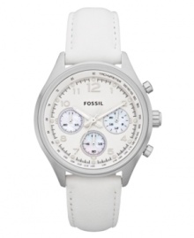 This aeronautical-inspired Flight collection watch from Fossil gets a fresh upgrade with allover whites and subtle tones. This aeronautical-inspired Flight collection watch from Fossil gets a fresh upgrade with allover whites and subtle tones.