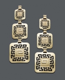 Frame your face with divine style. Greek-inspired earrings feature a chic key design set in 14k gold over sterling silver and sterling silver. Approximate drop: 2 inches. Frame your face with divine style. Greek-inspired earrings feature a chic key design set in 14k gold over sterling silver and sterling silver. Approximate drop: 2 inches.