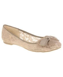 So delicate and fancy. Chinese Laundry's Dress Up flats feature a lacy upper and pretty decorative bow. So delicate and fancy. Chinese Laundry's Dress Up flats feature a lacy upper and pretty decorative bow.
