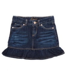 Beyond basic. This ruffle skirt from Levi's will kick your denim cutie's outfit up a notch. Beyond basic. This ruffle skirt from Levi's will kick your denim cutie's outfit up a notch.