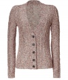 Rose-colored knit cardigan made ​.​.of a synthetic fiber and cotton blend - Designed by the New York cult label Rag & Bone - Slim, tailored fit - Deep v-neck and button placket - Stylish, partially transparent knit - Style with thin tank, skinny jeans and ballet flats, or with a wide swinging skirt and wedge heels