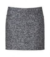 Finish your work look on a contemporary-chic note with Josephs zipper detailed mini-skirt, finished in timeless tweed for that ladylike edge - Zippered slit pockets, hidden side zip, form-fitting - Play with proportions and wear with oversized blazers and boots