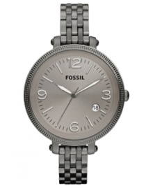 Add some smoky hues to your wardrobe with this Heather collection watch, by Fossil.