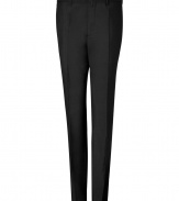 Exquisitely tailored with a flawless slim fit, Jil Sanders wool-mohair trousers are a wardrobe staple guaranteed to give your look a seamlessly sophisticated edge - Side and buttoned back slit pockets, hidden hook closure, belt loops, flat front - Contemporary slim fit - Wear with an immaculately cut shirt and matching slim fit blazer