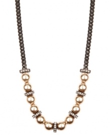 Refine your look with a hint of glamour. Givenchy's stunning strand highlights blush-colored glass pearls and crystal-encrusted spacers. Set in brown gold-plated mixed metal. Approximate length: 16 inches + 2-inch extender. Refine your look with a hint of glamour. Givenchy's stunning strand highlights blush-colored glass pearls and crystal-encrusted spacers. Set in brown gold-plated mixed metal. Approximate length: 16 inches + 2-inch extender.