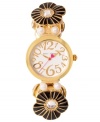A dark take on floral style, this Betsey Johnson watch adds mystery to your look.