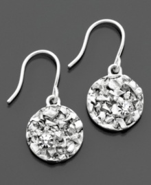 Stylish circles of textured bliss: these gorgeous Kenneth Cole New York earrings feature sparkling crystal accents set in silvertone textured discs. Stylish circles of textured bliss: these gorgeous Kenneth Cole New York earrings feature sparkling crystal accents set in silvertone textured discs.