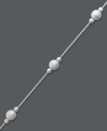 Beaded accents adorn this polished bracelet by Giani Bernini. A simple style to last a lifetime, bracelet is crafted in sterling silver. Approximate length: 7-1/2 inches. Beaded accents adorn this polished bracelet by Giani Bernini. A simple style to last a lifetime, bracelet is crafted in sterling silver. Approximate length: 7-1/2 inches.