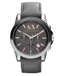 Classic timepiece reliability in a smooth package, by AX Armani Exchange. Classic timepiece reliability in a smooth package, by AX Armani Exchange.