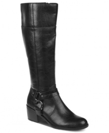 Buckled accents around the ankle give Life Stride's Wrangler boots just the right amount of decoration. Buckled accents around the ankle give Life Stride's Wrangler boots just the right amount of decoration.