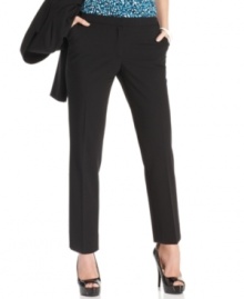 Summer's chicest essential. Calvin Klein's skinny ankle-cropped pants look amazing on the clock and make a stylish transition to after-hours too. Summer's chicest essential. Calvin Klein's skinny ankle-cropped pants look amazing on the clock and make a stylish transition to after-hours too.
