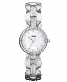 As elegant as a fashion bracelet, this glamorous timepiece from Fossil finishes off your polished look.