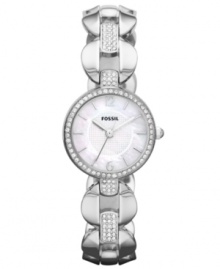 As elegant as a fashion bracelet, this glamorous timepiece from Fossil finishes off your polished look. As elegant as a fashion bracelet, this glamorous timepiece from Fossil finishes off your polished look.