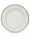 Metropolitan sensibility and modern design combine in this understated white bone china from Lenox's collection of dinnerware and dishes. Platinum gild along the edge of this dinner plate is enhanced by a clean, platinum geometric pattern reminiscent of architectural details. Accent plates feature the geometric pattern along the interior verge, with a thin platinum band along the outer rim. Qualifies for Rebate