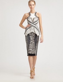 This chic, sculptural piece is printed with an eye-catching otherworldy print.Jewel necklineSleevelessContrast pipingCross-front detailAsymmetrical hemlineRacerbackConcealed back zipAbout 19 from shoulder to hem at shortest point92% cotton/6% polyamide/2% polyesterDry cleanImportedModel shown is 5'11 (180cm) wearing US size 4. This chic, sculptural piece is printed with an eye-catching otherworldy print.Jewel necklineSleevelessContrast pipingCross-front detailAsymmetrical hemlineRacerbackConcealed back zipAbout 19 from shoulder to hem at shortest point92% cotton/6% polyamide/2% polyesterDry cleanImportedModel shown is 5'11 (180cm) wearing US size 4.