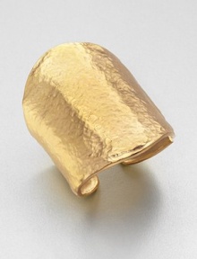 A wide, 22k goldplated style with a hammered texture. 22k goldplatedWidth, about 3Slip-on styleMade in USA A wide, 22k goldplated style with a hammered texture. 22k goldplatedWidth, about 3Slip-on styleMade in USA
