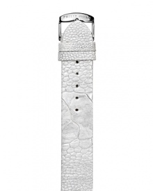 Luxe ostrich leather watch strap in modern white finish, fits size 2, 7 & 22 Philip Stein watch heads. Luxe ostrich leather watch strap in modern white finish, fits size 2, 7 & 22 Philip Stein watch heads.