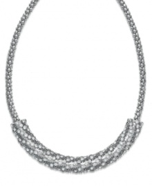 Glam it up! With a touch of crystal and a silver tone mixed metal setting, Alfani's frontal necklace is well-equipped for any special occasion. Approximate length: 18 inches + 2-inch extender. Glam it up! With a touch of crystal and a silver tone mixed metal setting, Alfani's frontal necklace is well-equipped for any special occasion. Approximate length: 18 inches + 2-inch extender.