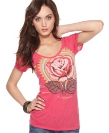 This light-as-air tee with a vintage-inspired graphic is a bohemian essential, from Lucky Brand Jeans. This light-as-air tee with a vintage-inspired graphic is a bohemian essential, from Lucky Brand Jeans.