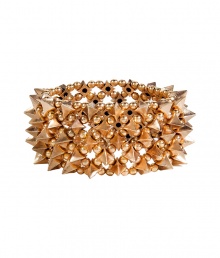 Inject edgy-cool style to your casual or cocktail-ready look with this charm-detailed cuff from cult-favorite Parisian jewelry designer Philippe Audibert - Stud and circular-detailed slip-on cuff - Style with a blouse and slim jeans for day and a sleek cocktail dress for evening