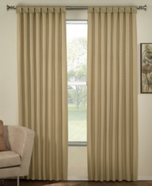 Create an atmosphere of tranquility with the Granite window collection, featuring a casual, small-scale grid pattern and subtle dobby dot. Also boasts covered buttons for a custom look. Medium weight. Hang with a decorative rod through front tabs. Create an atmosphere of tranquility with the Granite window collection, featuring a casual, small-scale grid pattern and subtle dobby dot. Also boasts covered buttons for a custom look. Medium weight. Hang with a decorative rod through front tabs.