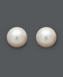 Versatile studs create a polished look of elegance. Belle de Mer's sophisticated earrings feature a 14k white gold post setting holding a cultured freshwater pearl (5-1/2-6 mm). Approximate diameter: 1/2 inch.