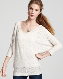 Cozy enough for the chill and lightweight enough for the balmy season, this Velvet by Graham & Spencer loose-knit sweater will take you from season to season in chic style. Cozy enough for the chill and lightweight enough for the balmy season, this Velvet by Graham & Spencer loose-knit sweater will take you from season to season in chic style.