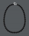 Add a little edge to your look with black, polished beads. Versatile necklace by Avalonia Road features round onyx (10 mm) with a sterling silver toggle clasp. Approximate length: 18 inches.