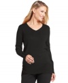 Stock up on casual basic with JM Collection's V-neck plus size sweater-- it's an Everyday Value!