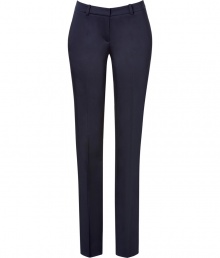 Stylish pants made ..of fine, blue stretch cotton - Short waist with belt loops, side pockets - Smart creasing creates flattering, slimming effect - Straight-leg cut - Chic-modern look makes them a must-have for the office - Pair with sleek blouse and ballet flats for a sophisticated look Stylish pants made ..of fine, blue stretch cotton - Short waist with belt loops, side pockets - Smart creasing creates flattering, slimming effect - Straight-leg cut - Chic-modern look makes them a must-have for the office - Pair with sleek blouse and ballet flats for a sophisticated look