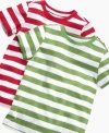 Wide appeal. The bright stripes that color these t-shirts from Greendog make his playtime even more fun.
