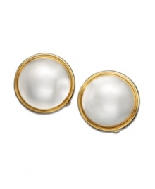 Studs with a spin. These button style earrings from Lauren by Ralph Lauren feature silvertone and goldtone mixed metal. Approximate diameter: 3/4 inch. Studs with a spin. These button style earrings from Lauren by Ralph Lauren feature silvertone and goldtone mixed metal. Approximate diameter: 3/4 inch.