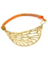 Just wing it. The perfect style to slip on and go, RACHEL Rachel Roy's free-spirited bracelet features an openwork wing and bold orange cord. Set in gold-plated mixed metal. Approximate diameter: 2-1/2 inches.