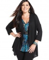 Snag two looks for one great price with Style&co.'s plus size layered look top, including a solid cardigan and printed inset.